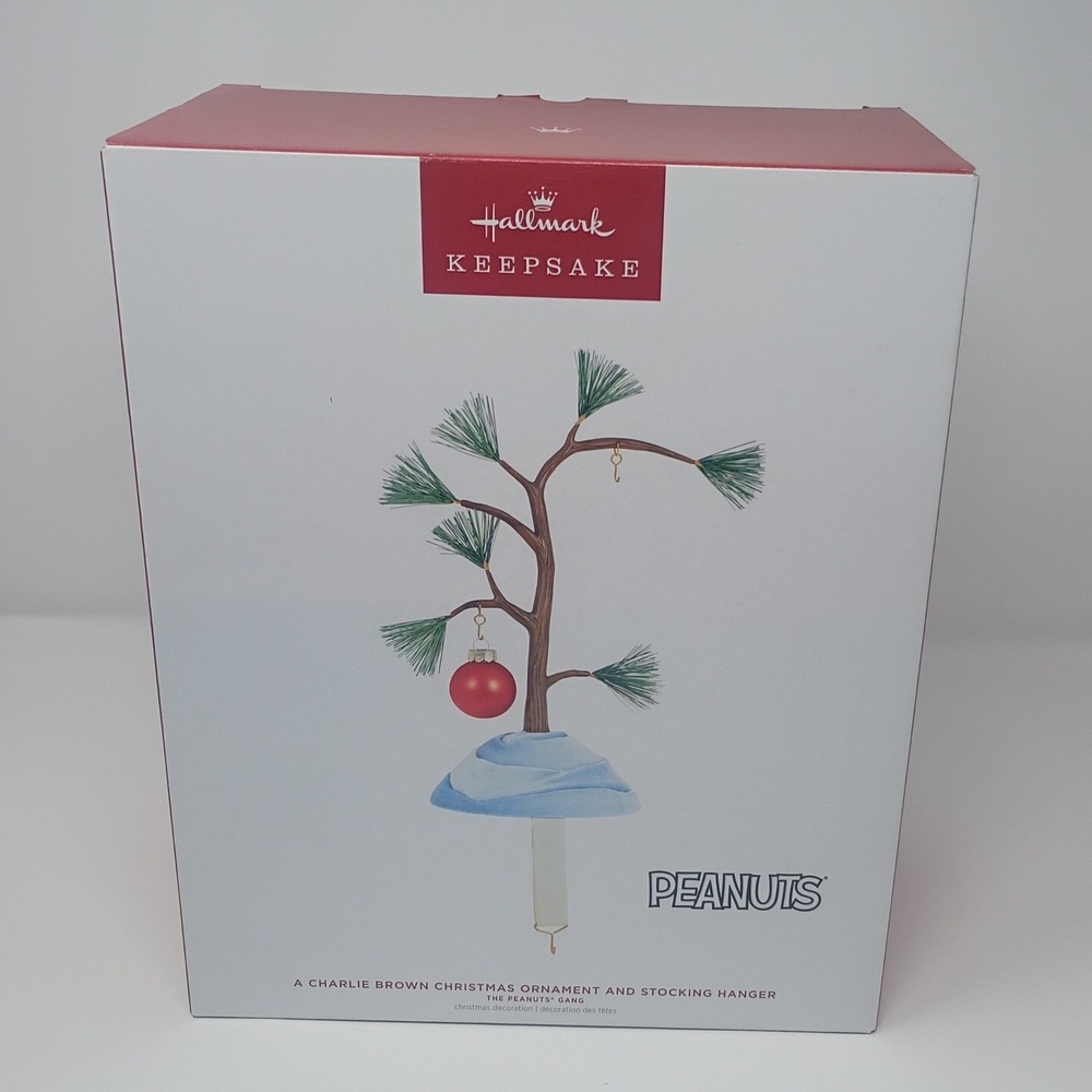 Hallmark Keepsake Peanuts Charlie Brown Christmas Ornament Stocking Hanger 2023